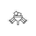 Big data filter, data mining icon. Element of artificial intelligence icon for mobile concept and web apps. Thin line Big data fil Royalty Free Stock Photo