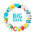Big Data Flat Circle Royalty Free Stock Photo