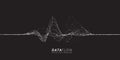 Big Data Flow wavy lines. Minimalistic neural network information flow. Digital dynamic trails of data. Royalty Free Stock Photo