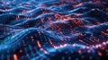 Big data flowing like a digital wave in cyberspace Royalty Free Stock Photo
