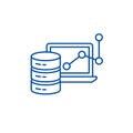 Big data framework line icon concept. Big data framework flat vector symbol, sign, outline illustration.