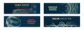 Big data futuristic web background. Visualization of data arrays, databases. Information flow, sorting. Set of Hi-tech banner Royalty Free Stock Photo