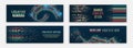 Big data futuristic web background. Visualization of data arrays, databases. Information flow, sorting. Set of Hi-tech banner Royalty Free Stock Photo