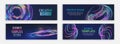 Big data futuristic web background. Visualization of data arrays, databases. Information flow, sorting. Set of Hi-tech banner Royalty Free Stock Photo