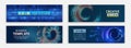 Big data futuristic web background. Visualization of data arrays, databases. Information flow, sorting. Set of Hi-tech banner Royalty Free Stock Photo