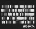 Big data grayscale visualization. Futuristic infographic. Information aesthetic design. Visual data complexity.