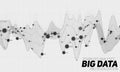 Big data grayscale visualization. Futuristic infographic. Information aesthetic design. Visual data complexity.