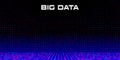 Big Data grid with Depth of Field Effect DoF. Vivid big data particles with bokeh effect and copy space. Linear Royalty Free Stock Photo