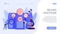 Big data healthcare concept landing page.