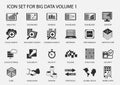 Big data icon set in flat design