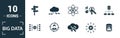 Big Data icon set. Include creative elements cloud hosting, cloud management, data science, pattern system, ambiguity icons. Can