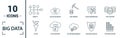 Big Data icon set. Include creative elements cloud hosting, cloud management, data science, pattern system, ambiguity icons. Can