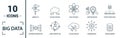 Big Data icon set. Include creative elements cloud hosting, cloud management, data science, pattern system, ambiguity icons. Can