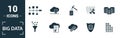 Big Data icon set. Include creative elements cloud hosting, cloud management, data science, pattern system, ambiguity icons. Can