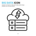 Big data icon vector with outline style isolated on white background. Vector illustration data server sign symbol icon concept Royalty Free Stock Photo