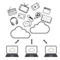 Big data icons set, Cloud computing. Royalty Free Stock Photo