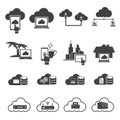 Big data icons set, Cloud computing. Royalty Free Stock Photo