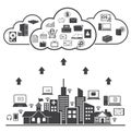 Big data icons set, Cloud computing. Royalty Free Stock Photo