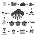 Big data icons set, Cloud computing. Royalty Free Stock Photo