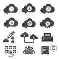 Big data icons set, Cloud computing. Royalty Free Stock Photo