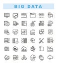 Big data icons set and web analytics icons set Royalty Free Stock Photo