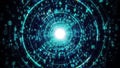 Big Data, Information Flow Technology Tunnel, Digital Lines, Futuristic Matrix. Particle network with binary code Royalty Free Stock Photo