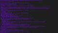 Purple screen coding hacker concept animation with glitch. Programming code typing error. Royalty Free Stock Photo