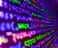 Big data and Internet of things trend. Abstract computer script source code. Concept screen of experienced web developer. Hi-tech Royalty Free Stock Photo