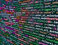 Big data and Internet of things trend. Developer working on source codes on computer at office. Software developer programming Royalty Free Stock Photo