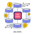 Big data. Intricate network of data processing and storage. Royalty Free Stock Photo