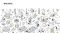 Big Data Isometric Outline Illustration