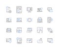 Big data line icons collection. Analytics, Insights, Information, Algorithms, Cloud, Hadoop, Mining vector and linear Royalty Free Stock Photo