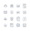 Big data line icons collection. Analytics, Mining, Visualization, Insights, Algorithms, Hadoop, Integration vector and Royalty Free Stock Photo