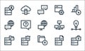 Big data line icons. linear set. quality vector line set such as database, file, data transfer, database, delete, communication, Royalty Free Stock Photo