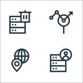 big data line icons. linear set. quality vector line set such as database, world, search