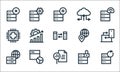 Big data line icons. linear set. quality vector line set such as refresh, report, global server, lock, web analytics, data, world Royalty Free Stock Photo