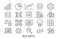 Big Data Line Icons Set. Data Analytics, Databases and Cloud Computing. Technology concept Royalty Free Stock Photo