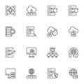 Big Data line icons set