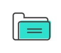 Big data linear icon with folder sign