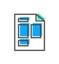 Big data linear icon with scheme sign