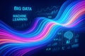 Big Data Machine Learning Abstract Waves of Light with AI Brain and Data Visualizations image photo Royalty Free Stock Photo