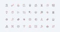 Big data, machine learning, algorithm and structure visualization with AI line icon set