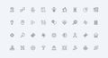Big data, machine learning, algorithm and structure visualization with AI line icon set