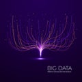 Big Data Machine Learning and Data Analysis. Digital Technology Visualization. Dot and Connection Lines Data Flow and Processing