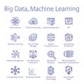 Big data, machine learning, computer science set Royalty Free Stock Photo