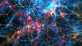 Big data network connecting glowing nodes in complex structure Royalty Free Stock Photo