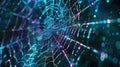 Big data network connecting glowing nodes in cyberspace Royalty Free Stock Photo