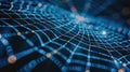 Big data network connecting glowing nodes in cyberspace Royalty Free Stock Photo