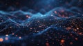 Big data network connecting glowing nodes in cyberspace Royalty Free Stock Photo