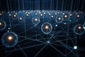 Big data, network structure, blockchain technology abstract background. AI generated. Royalty Free Stock Photo